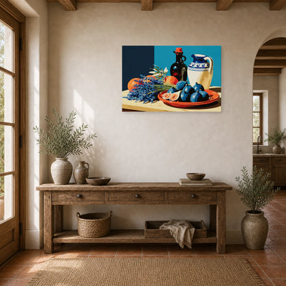 Tableau Nature Morte Terracotta Figues Lavande dans une entree ou un couloir - Art Virtuoso