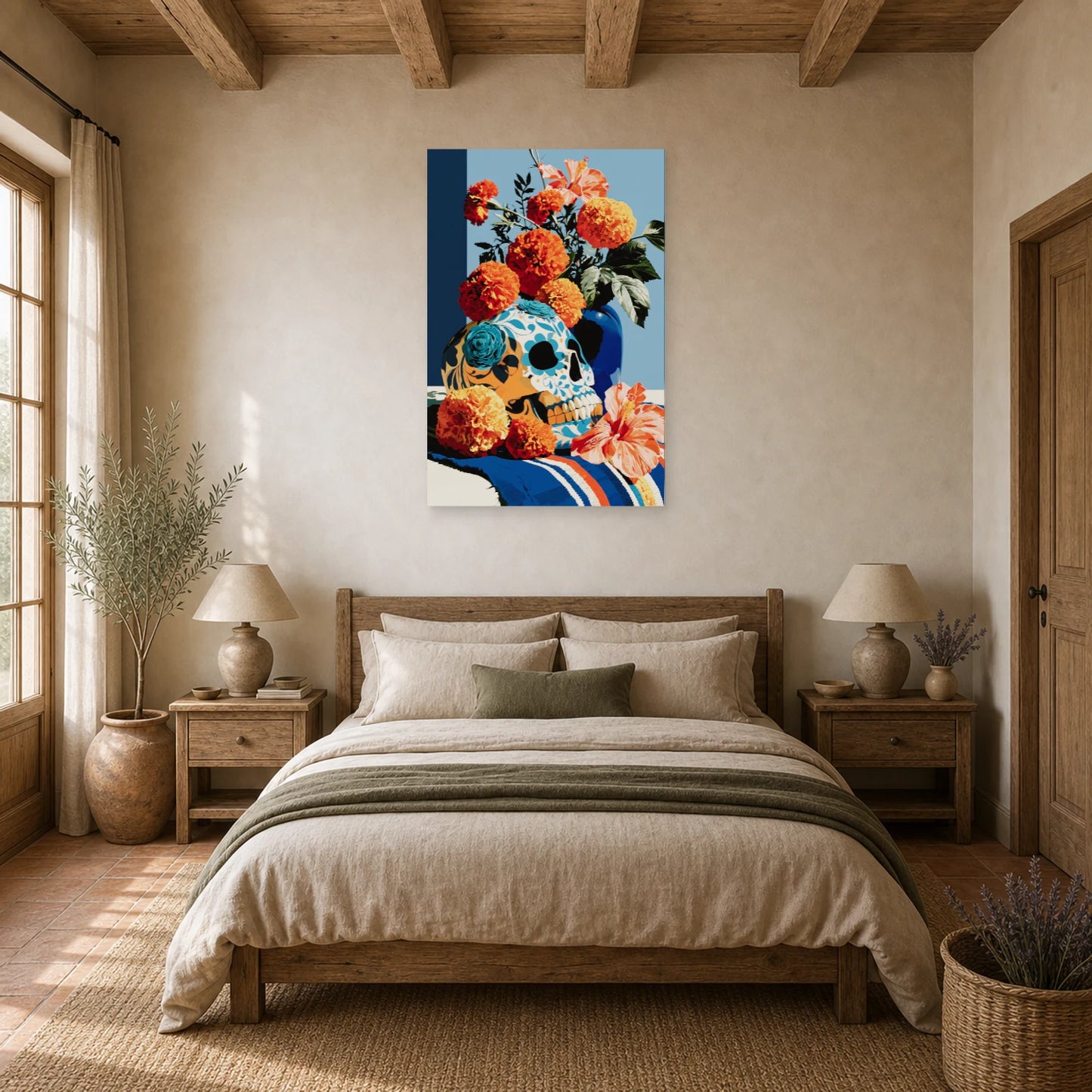 Tableau Nature Morte Vanitas Mexicain Dia Muertos dans une chambre - Art Virtuoso