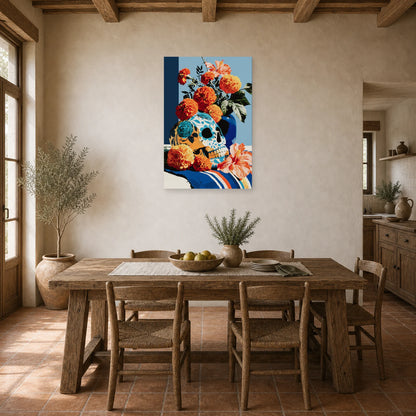 Tableau Nature Morte Vanitas Mexicain Dia Muertos dans une cuisine - Art Virtuoso