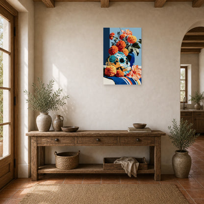 Tableau Nature Morte Vanitas Mexicain Dia Muertos dans une entree ou un couloir - Art Virtuoso