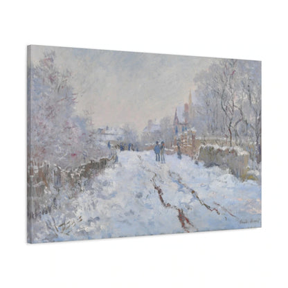 Tableau Rue sous la neige, Argenteuil – Claude Monet - toile 3D avec bords imprimés - Art Virtuoso