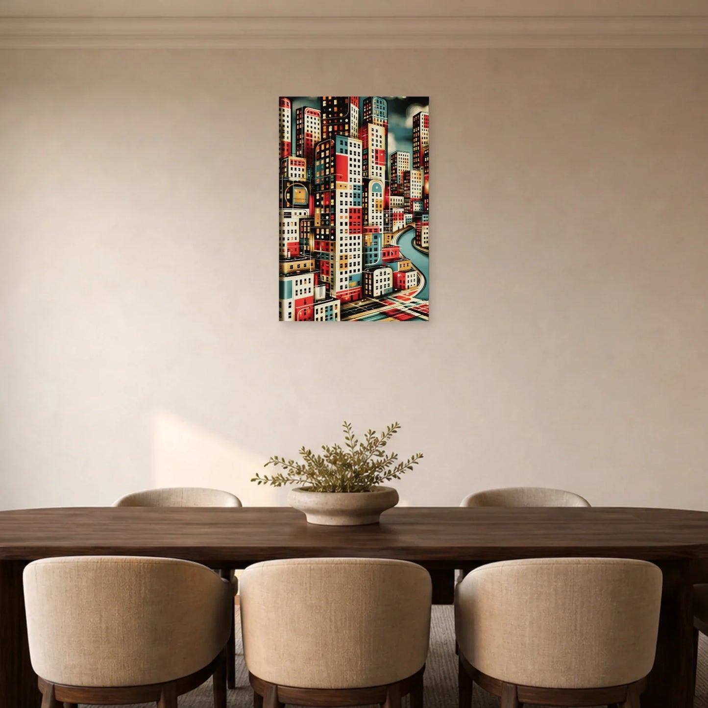 Composition urbaine Bauhaus dans une salle à manger