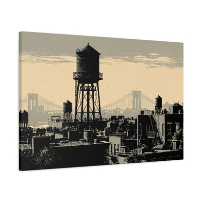 Vue latérale de la toile effet linogravure avec bords imprimés