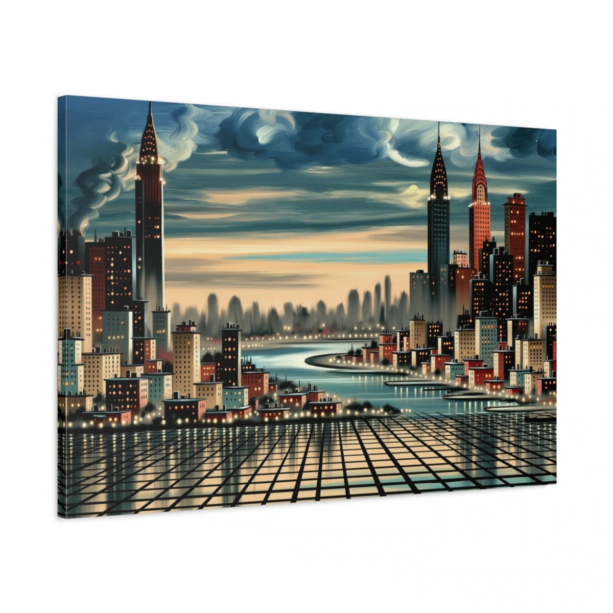Vue latérale du panorama urbain avec bords imprimés