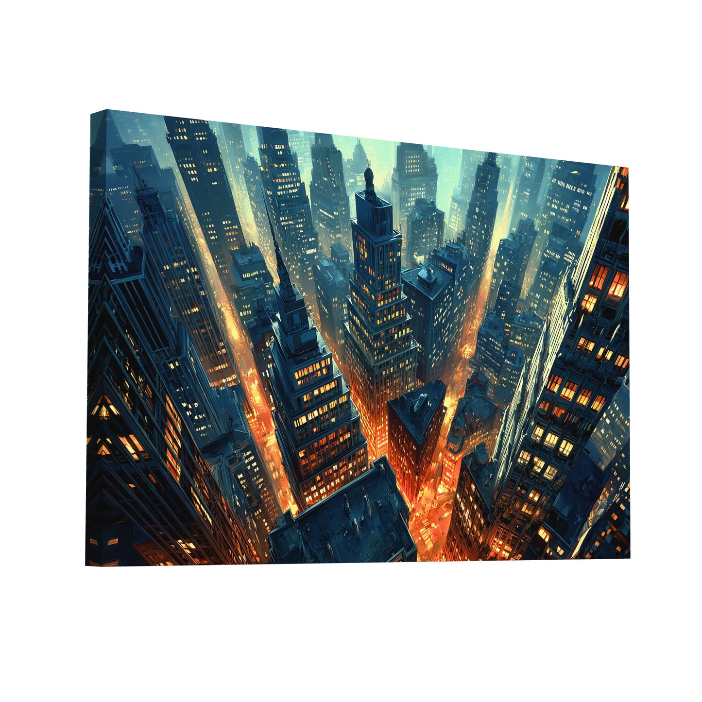 Product Hero 3D WebP Tableau New York Moderne : Canyon Urbain - Art Virtuoso