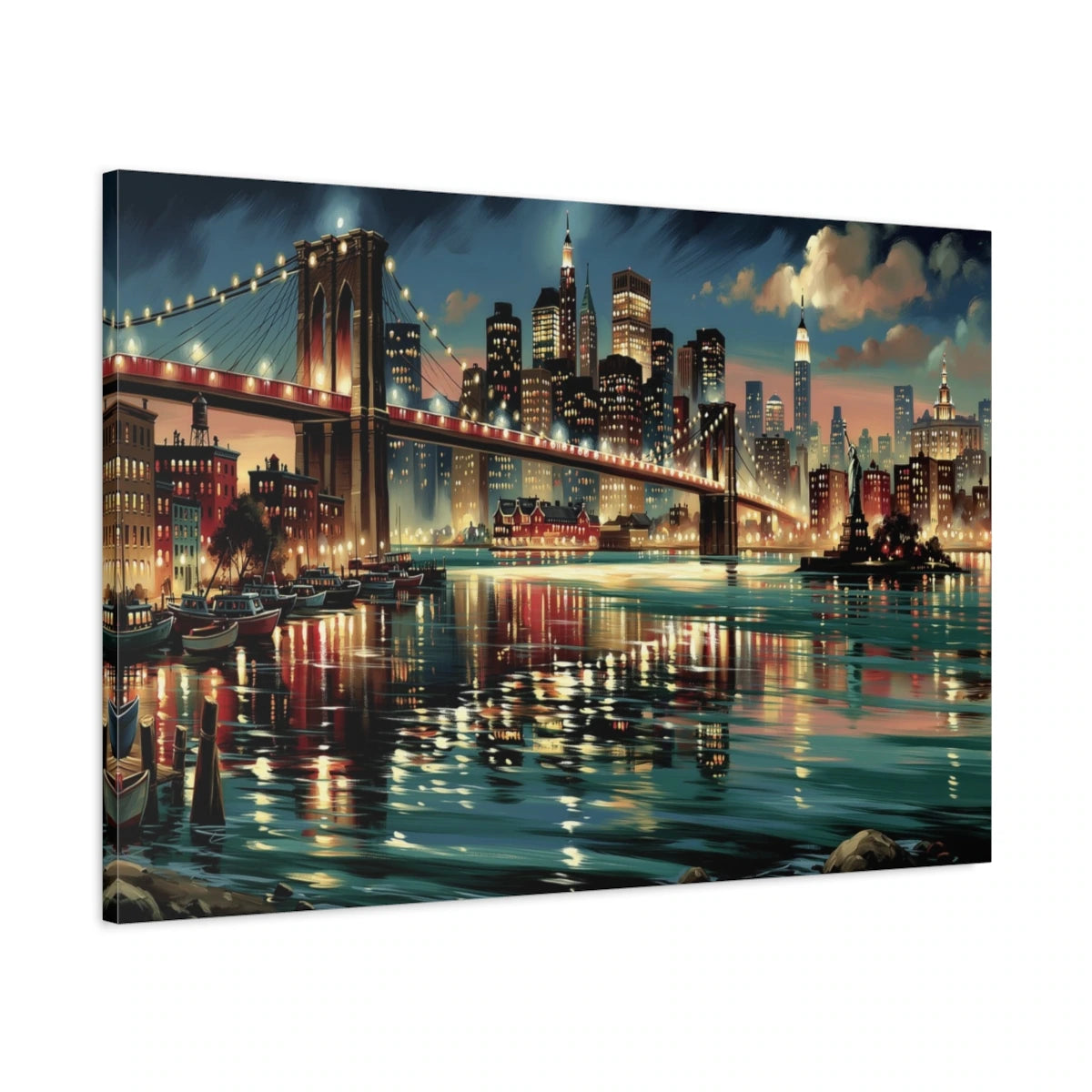 Vue latérale de la fresque new-yorkaise avec bords imprimés