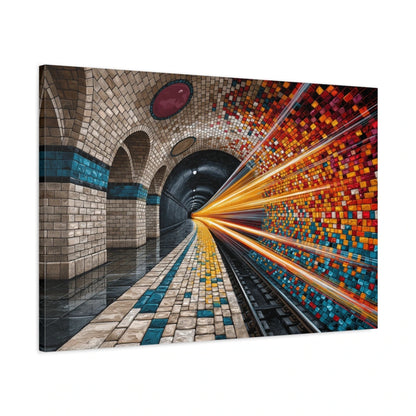 Vue latérale de la toile métro avec image prolongée sur les bords
