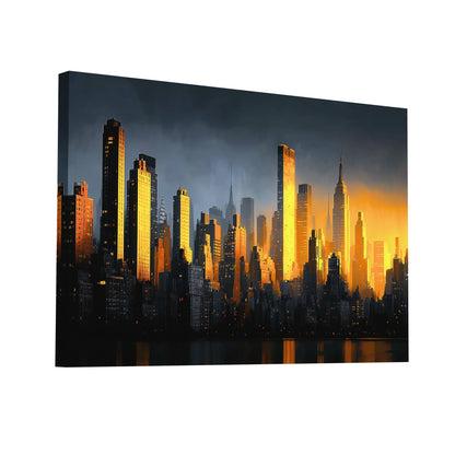 Product Hero 3D WebP Tableau New York Toile : Golden Hour - Art Virtuoso