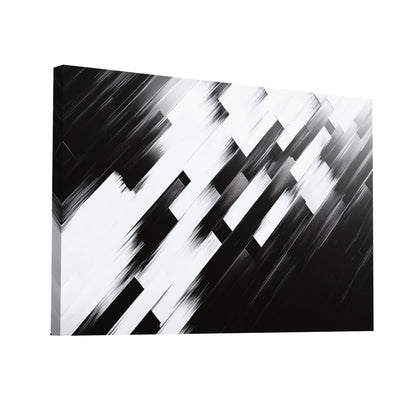 Product Hero 3D WebP Tableau Noir et Blanc Mural Diagonal - Art Virtuoso