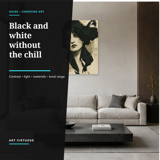 Black-and-white wall art: how to keep the room warm