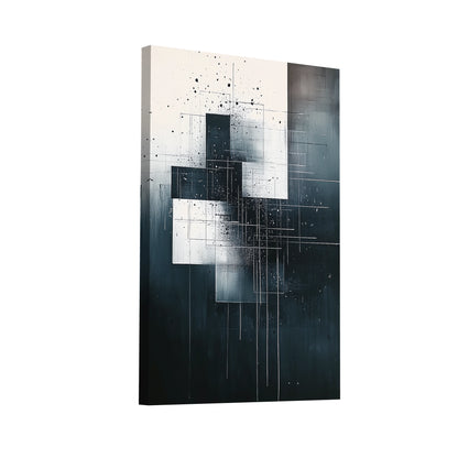 Product Hero 3D WebP Tableau Noir et Blanc - Vertical Architecture - Art Virtuoso