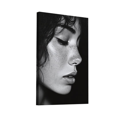 Product Hero 3D WebP Tableau Noir et Blanc - Visage Fermé - Art Virtuoso