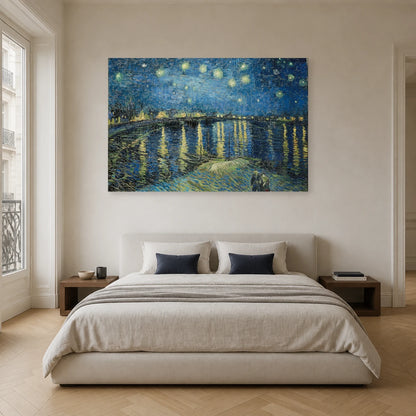 Tableau La Nuit étoilée sur le Rhône – Vincent van Gogh dans une chambre - Art Virtuoso