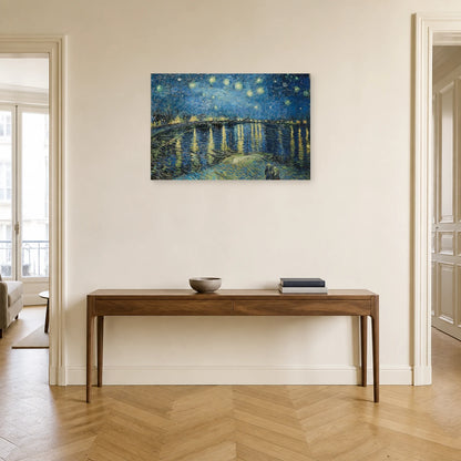 Tableau La Nuit étoilée sur le Rhône – Vincent van Gogh dans une entrée ou un couloir - Art Virtuoso