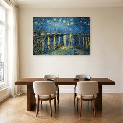 Tableau La Nuit étoilée sur le Rhône – Vincent van Gogh dans une salle à manger - Art Virtuoso
