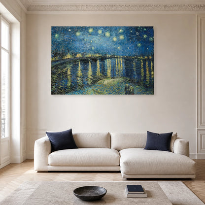Tableau La Nuit étoilée sur le Rhône – Vincent van Gogh dans un salon - Art Virtuoso