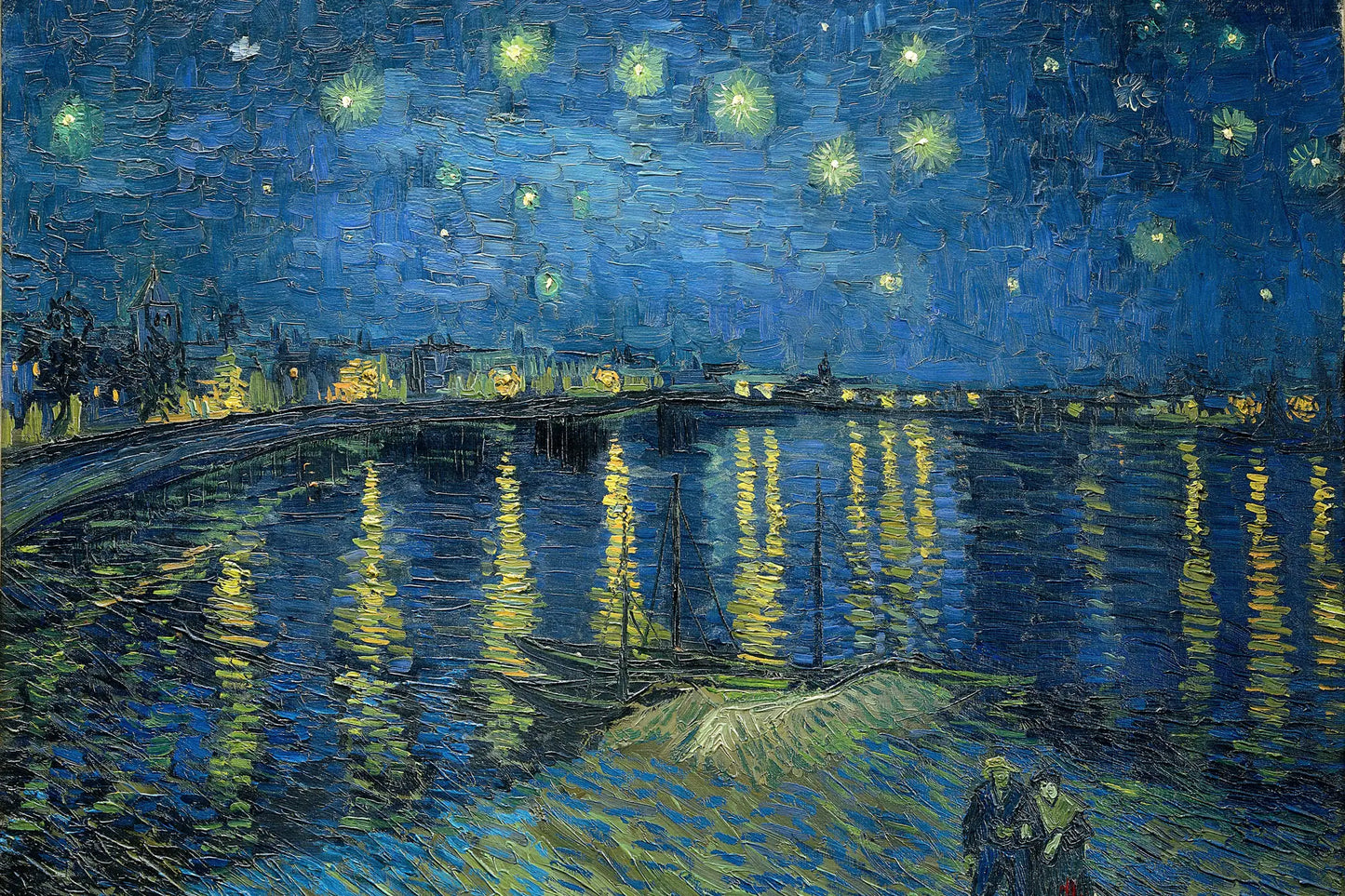 Tableau La Nuit étoilée sur le Rhône – Vincent van Gogh – reproduction sur toile, format S