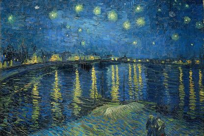 Tableau La Nuit étoilée sur le Rhône – Vincent van Gogh – reproduction sur toile, format S
