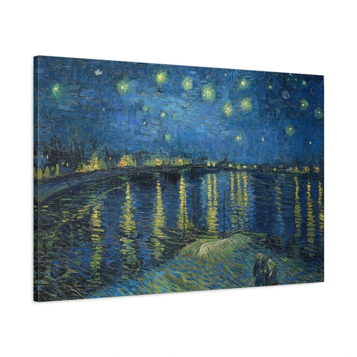 Tableau La Nuit étoilée sur le Rhône – Vincent van Gogh - toile 3D avec bords imprimés - Art Virtuoso