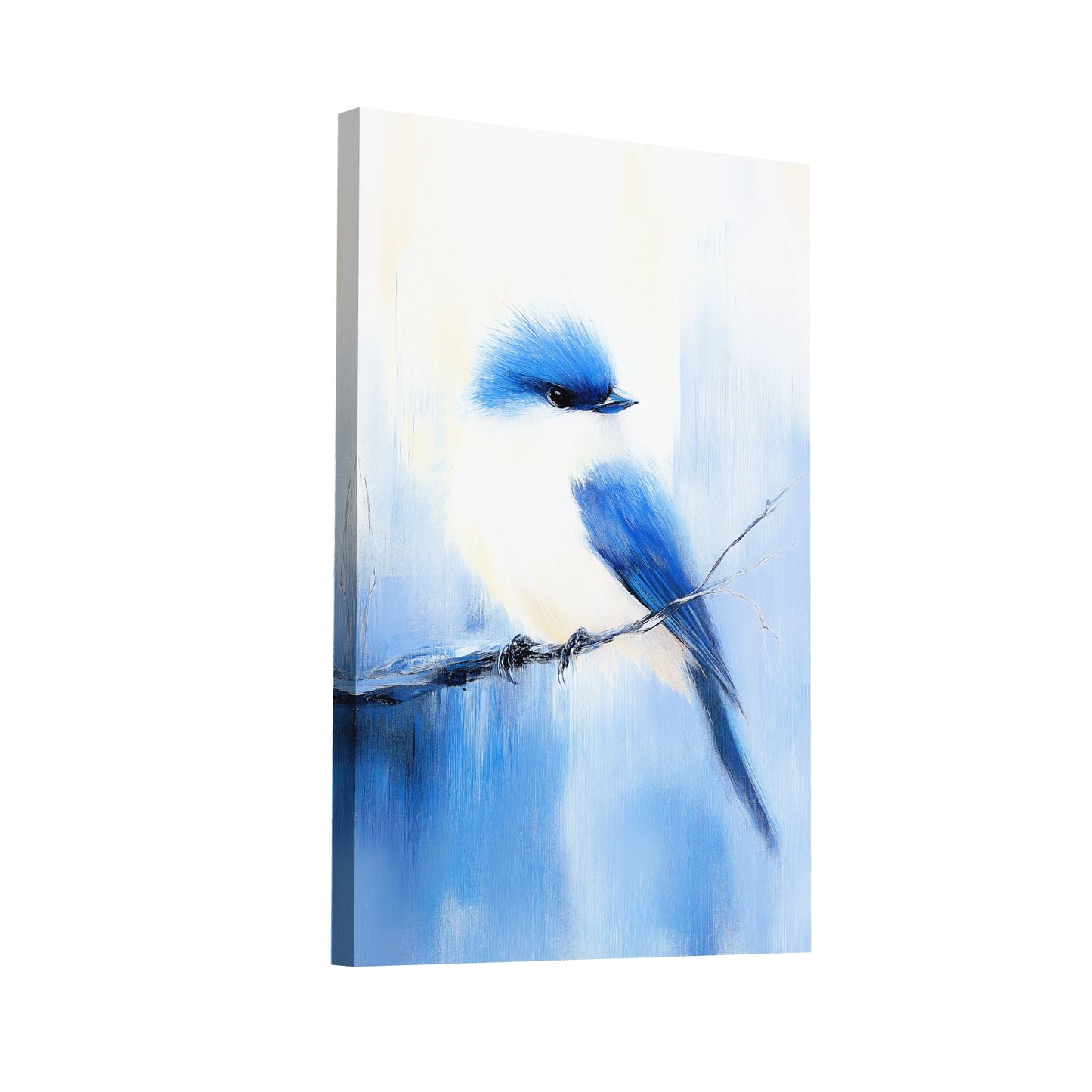 Product Hero 3D WebP Tableau Oiseau Bleu - Plume d'Azur - Art Virtuoso