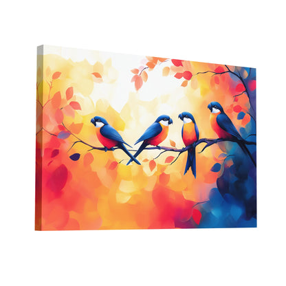 Product Hero 3D WebP Tableau Oiseaux sur Branche : Le Repos du Soir - Art Virtuoso