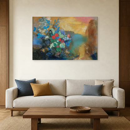 Tableau Ophélie parmi les fleurs – Odilon Redon dans un salon - Art Virtuoso