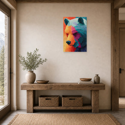 Mockup WebP Tableau Ours Colore dans une entree ou un couloir - Art Virtuoso