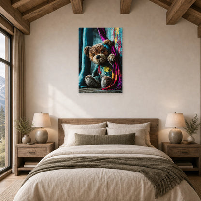 Mockup WebP Tableau Ours En Peluche dans une chambre - Art Virtuoso