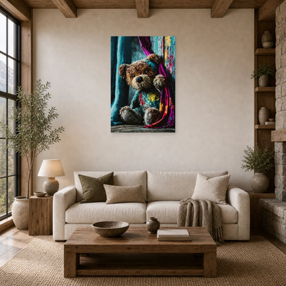 Mockup WebP Tableau Ours En Peluche dans un salon - Art Virtuoso