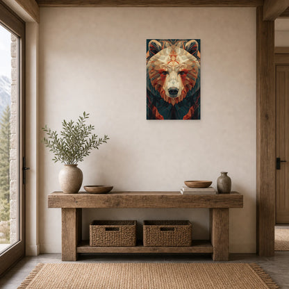 Mockup WebP Tableau Ours Geometrique dans une entree ou un couloir - Art Virtuoso