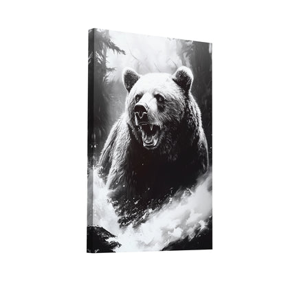 Product Hero 3D WebP Tableau Ours Noir et Blanc - Force de la Nature - Art Virtuoso