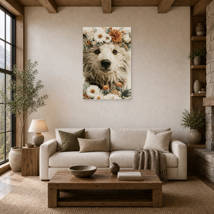 Mockup WebP Tableau Ourson Boheme dans un salon - Art Virtuoso
