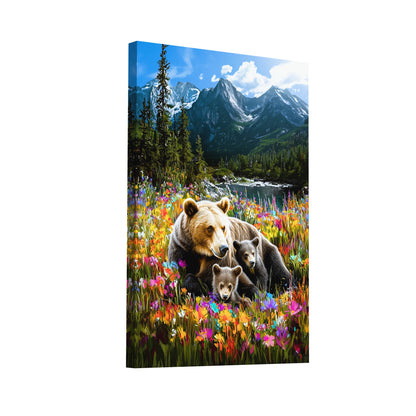 Product Hero 3D WebP Tableau Oursons en Montagne - Art Virtuoso