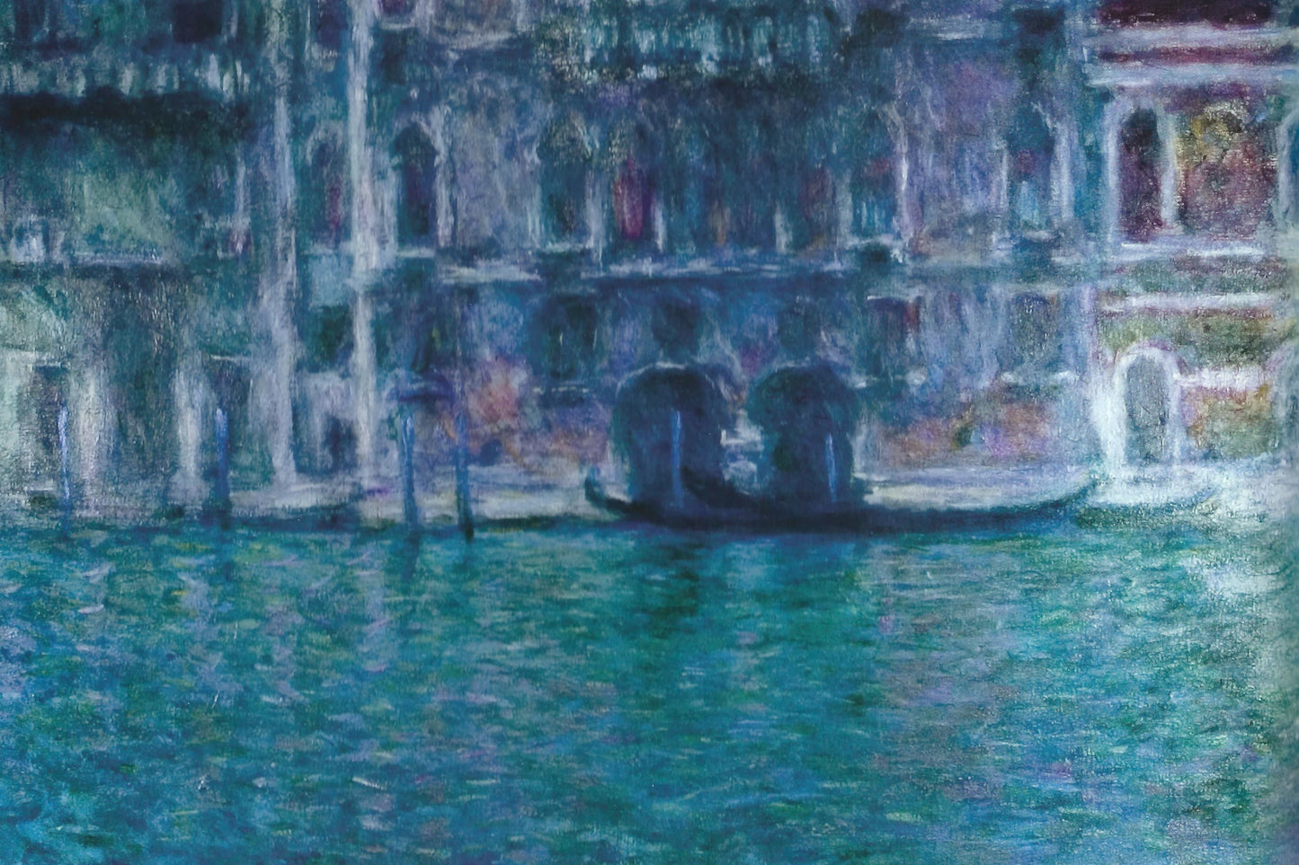 Tableau Palazzo da Mula à Venise de Monet, façade et reflets bleus – format M