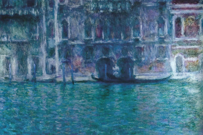 Tableau Palazzo da Mula à Venise de Monet, façade et reflets bleus – format S