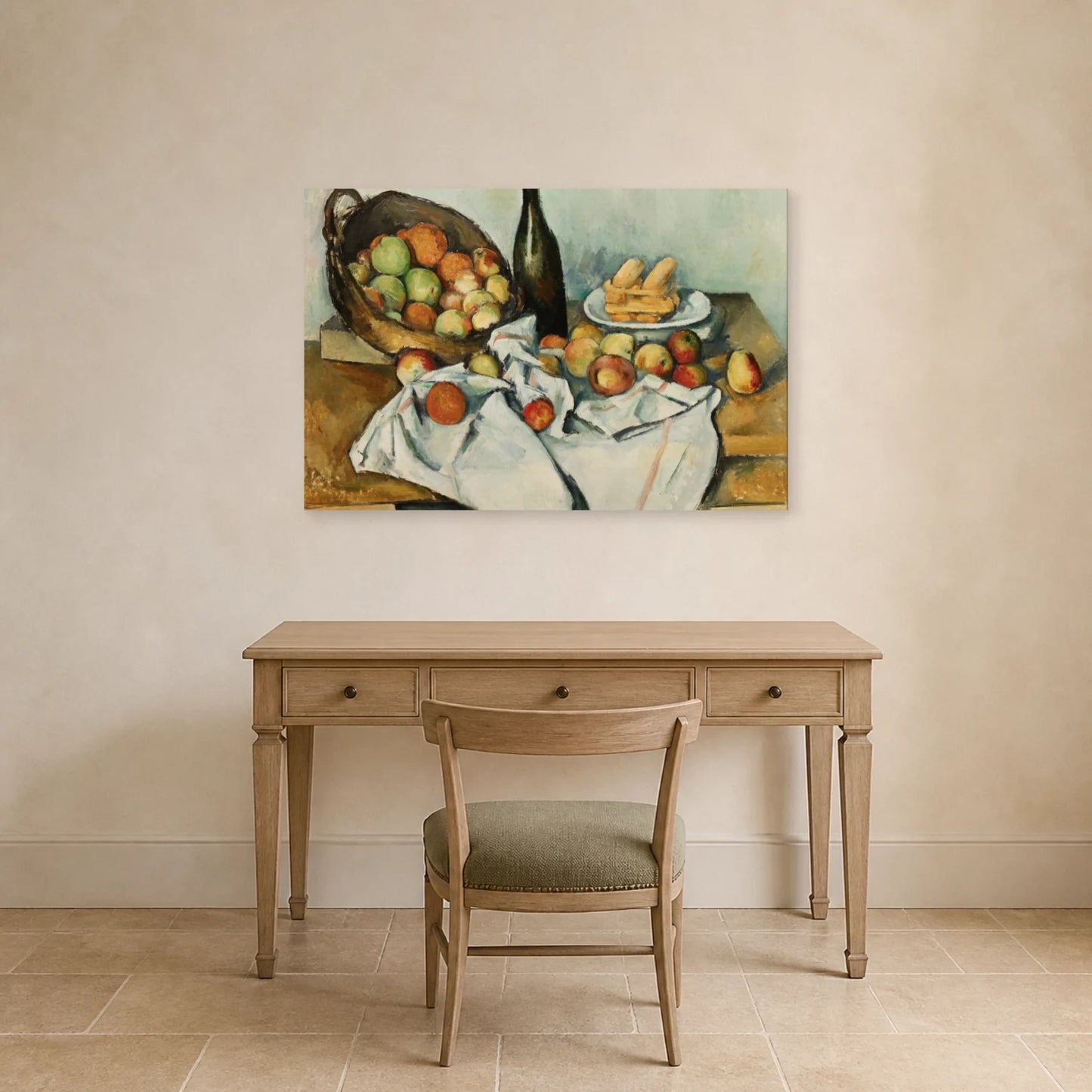 Tableau Le Panier de pommes – Paul Cézanne dans un bureau - Art Virtuoso