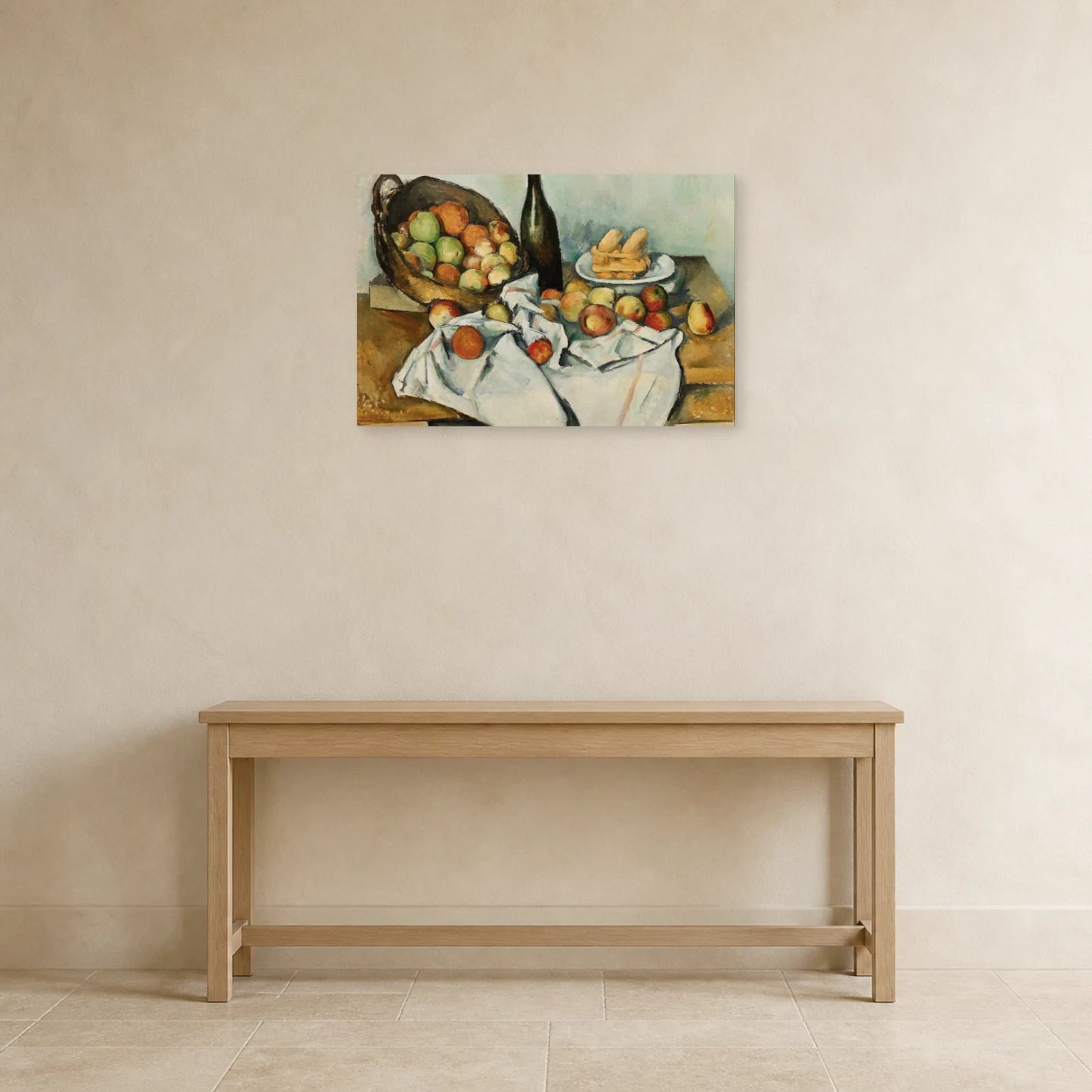 Tableau Le Panier de pommes – Paul Cézanne dans une entrée ou un couloir - Art Virtuoso
