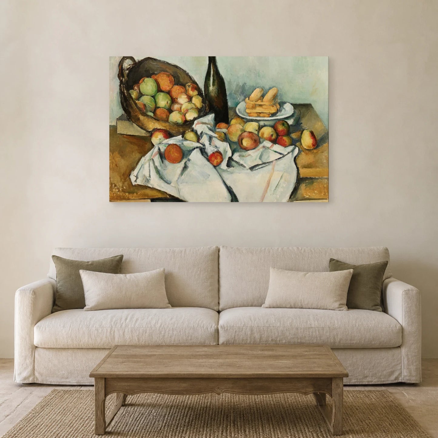 Tableau Le Panier de pommes – Paul Cézanne dans un salon - Art Virtuoso