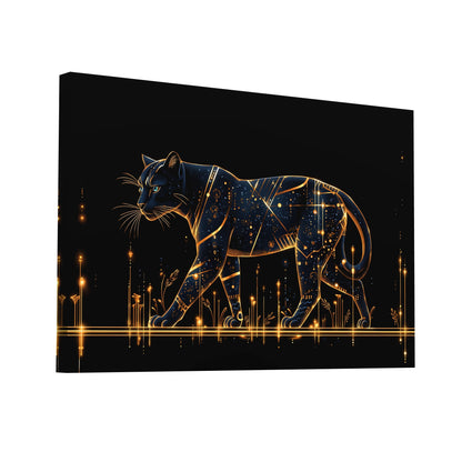 Product Hero 3D WebP Tableau Panthère Noire : Constellation Féline - Art Virtuoso