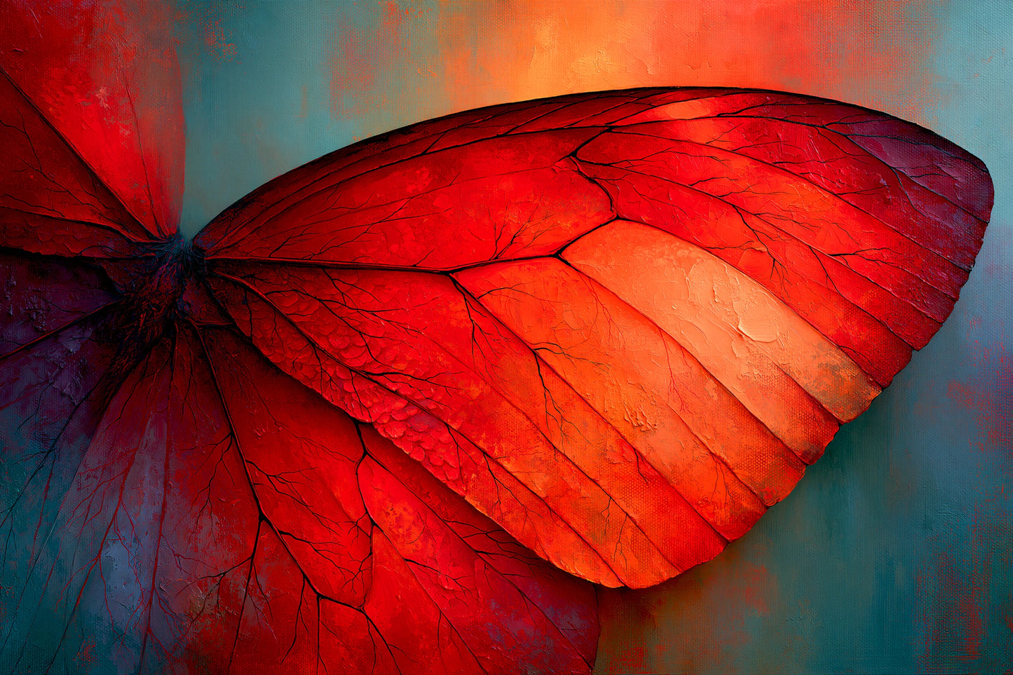 Tableau aile papillon rouge au format L