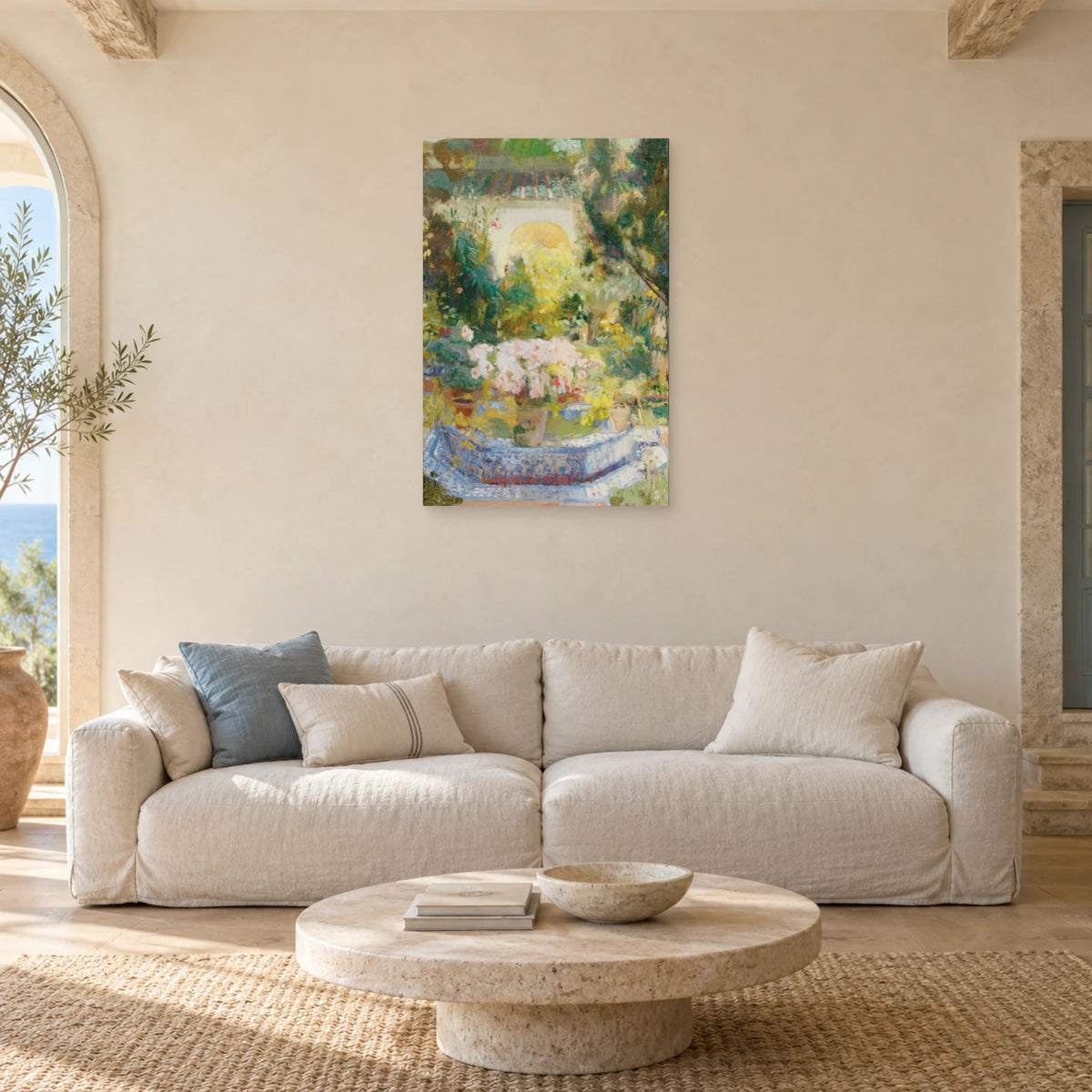 Tableau Patio de la maison Sorolla dans un salon - Art Virtuoso