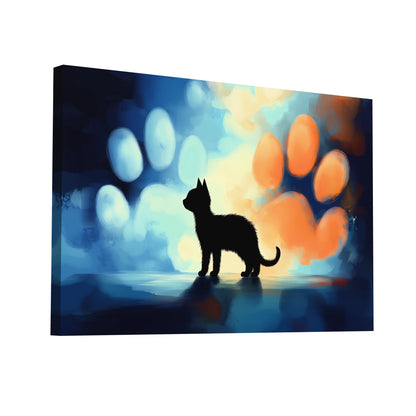 Product Hero 3D WebP Tableau Patte de Chat - Lueurs Nocturnes - Art Virtuoso