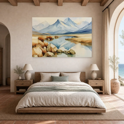 Tableau Paysage Montagne Chambre - Calme des Cimes dans une chambre - Art Virtuoso