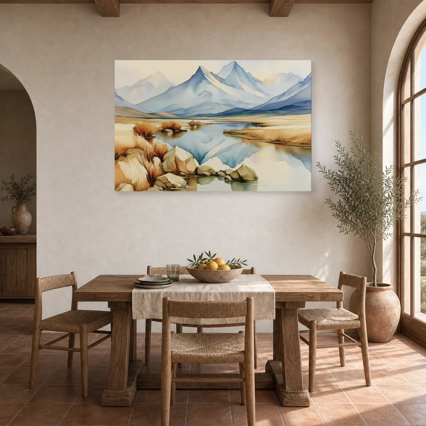 Tableau Paysage Montagne Chambre - Calme des Cimes dans une cuisine - Art Virtuoso