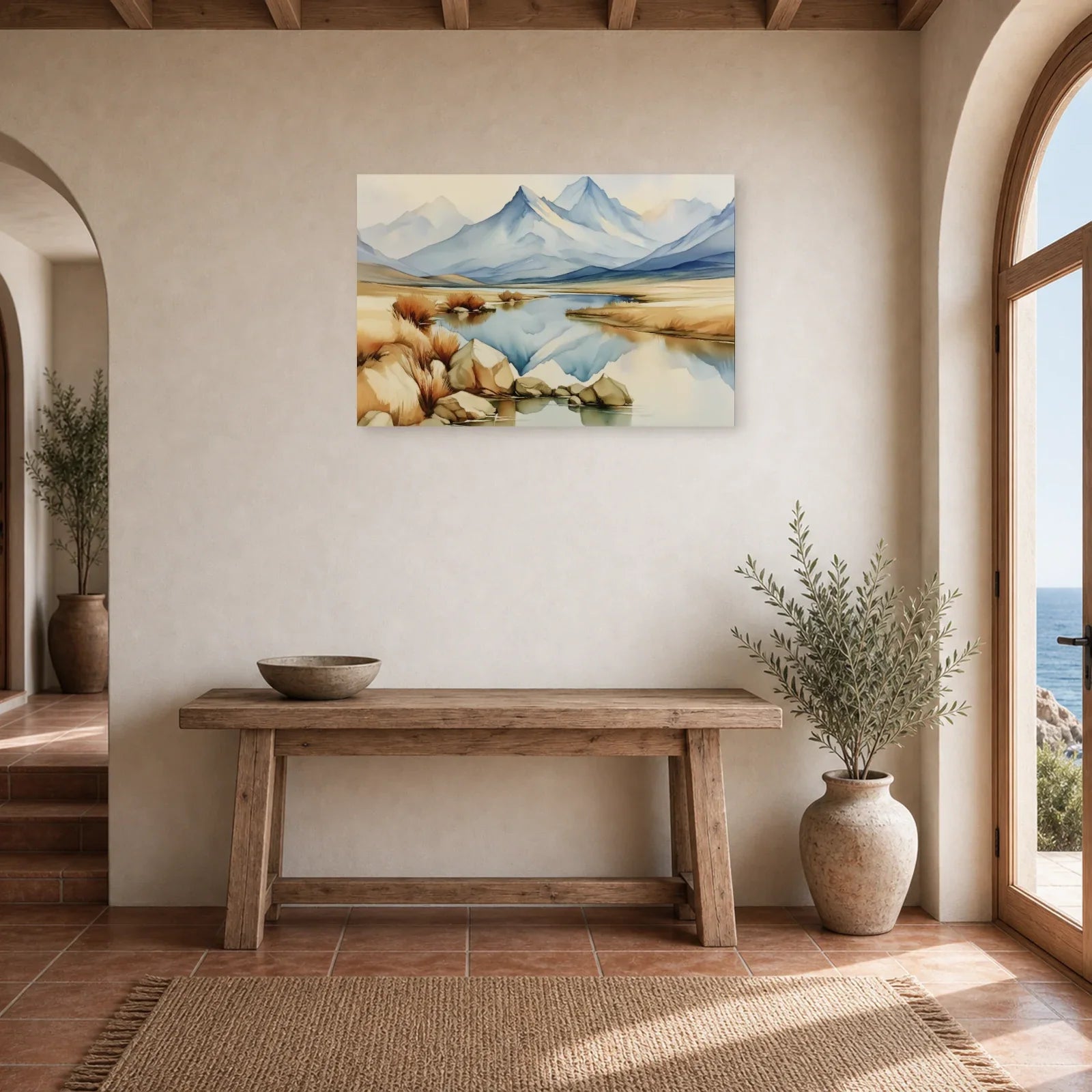 Tableau Paysage Montagne Chambre - Calme des Cimes dans une entree ou un couloir - Art Virtuoso