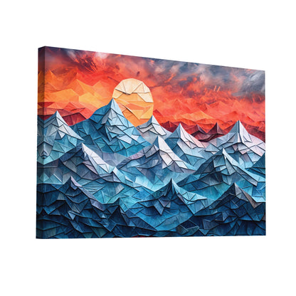 Product Hero 3D WebP Tableau Paysage Montagne - Peinture au Crépuscule - Art Virtuoso