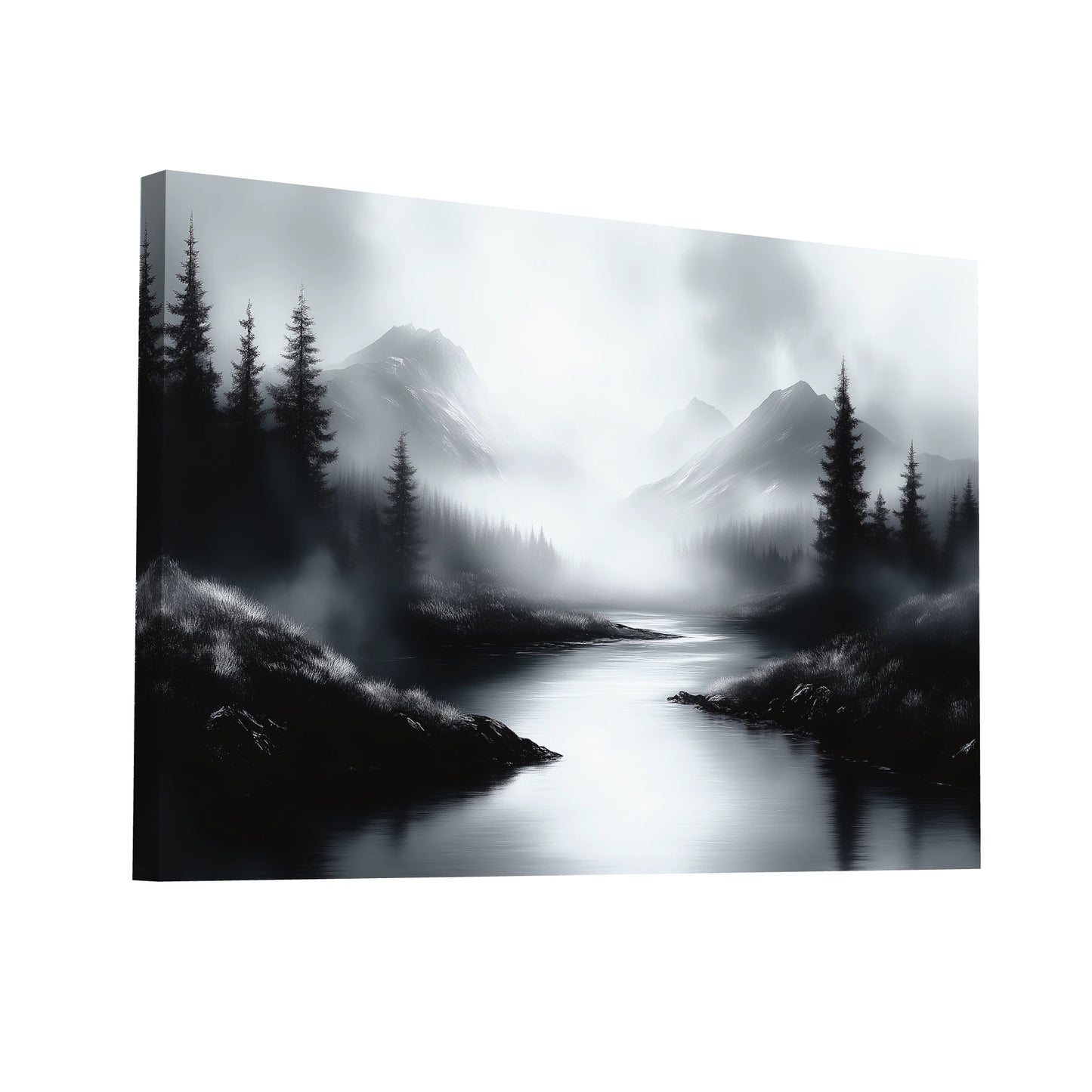 Product Hero 3D WebP Tableau Paysage Nature Noir et Blanc - Art Virtuoso