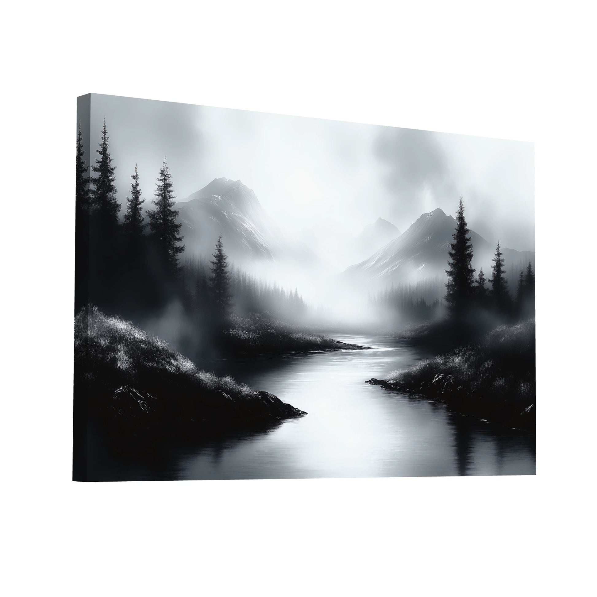 Product Hero 3D WebP Tableau Paysage Nature Noir et Blanc - Art Virtuoso