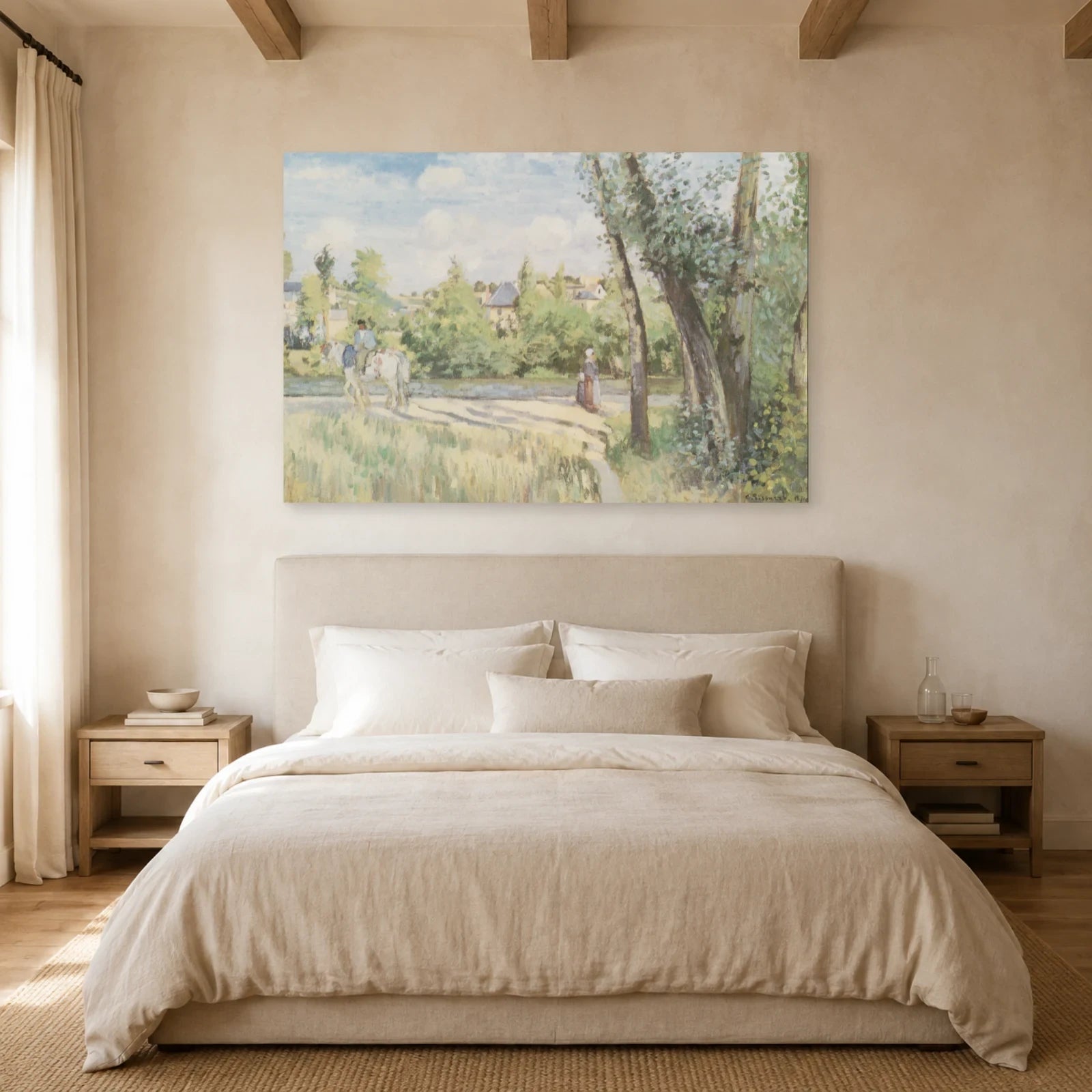 Tableau Paysage, plein soleil, Pontoise – Camille Pissarro dans une chambre - Art Virtuoso