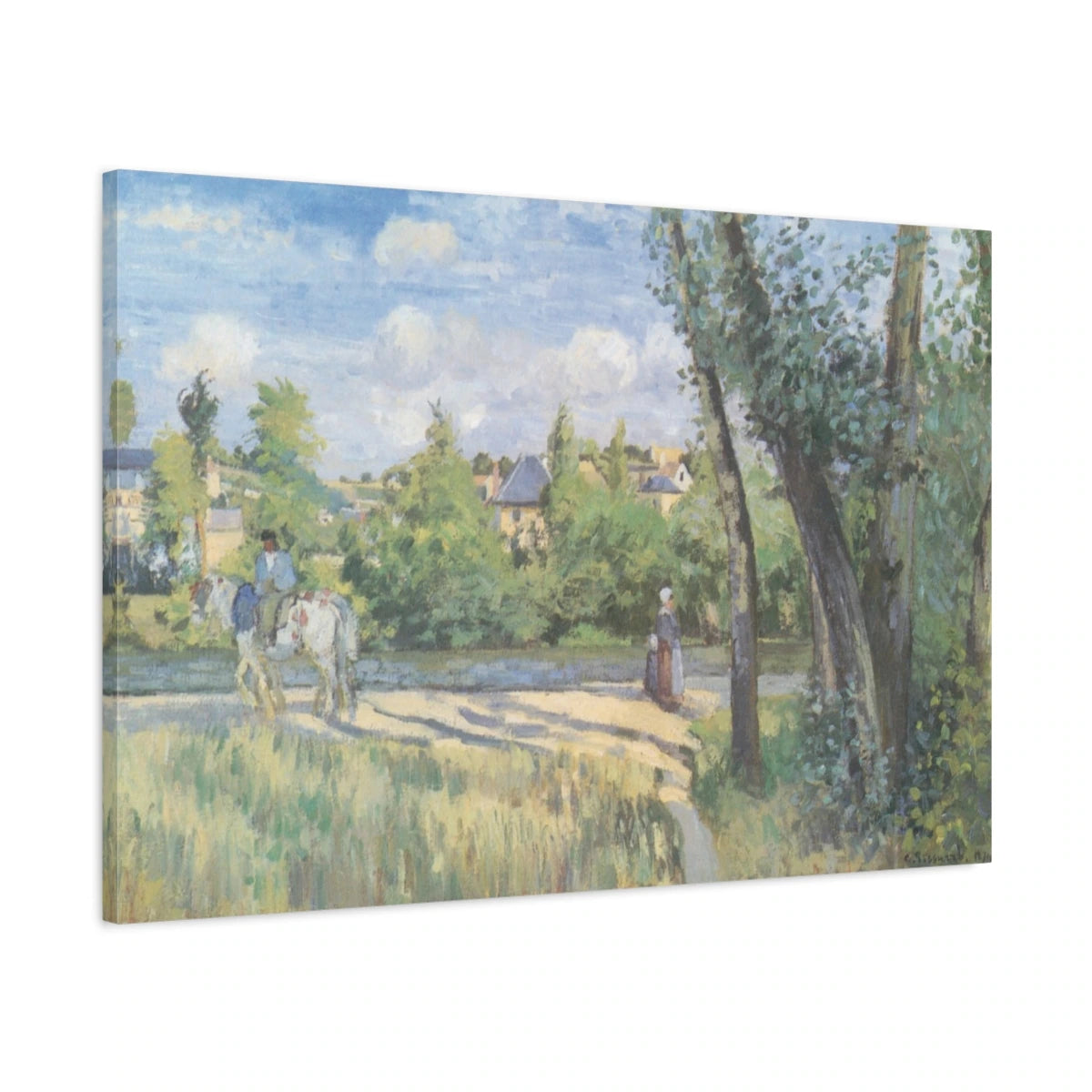 Tableau Paysage, plein soleil, Pontoise – Camille Pissarro - toile 3D avec bords imprimés - Art Virtuoso